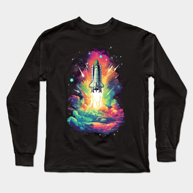 Space Shuttle Launch Long Sleeve T-Shirt by koalafish